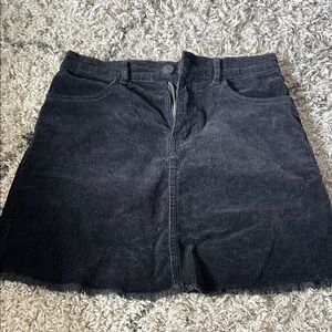 Classic Black Corduroy Skirt